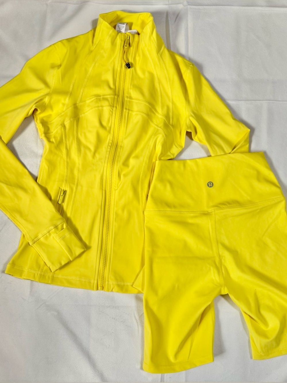 Lululemon Yellow Athletic Jacket & Shorts Set Size 2